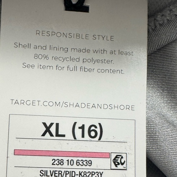 NWT Square Neck High Leg Cheeky Sleek Silver One Piece Swimsuit XL 16 Minimalist - Picture 12 of 13